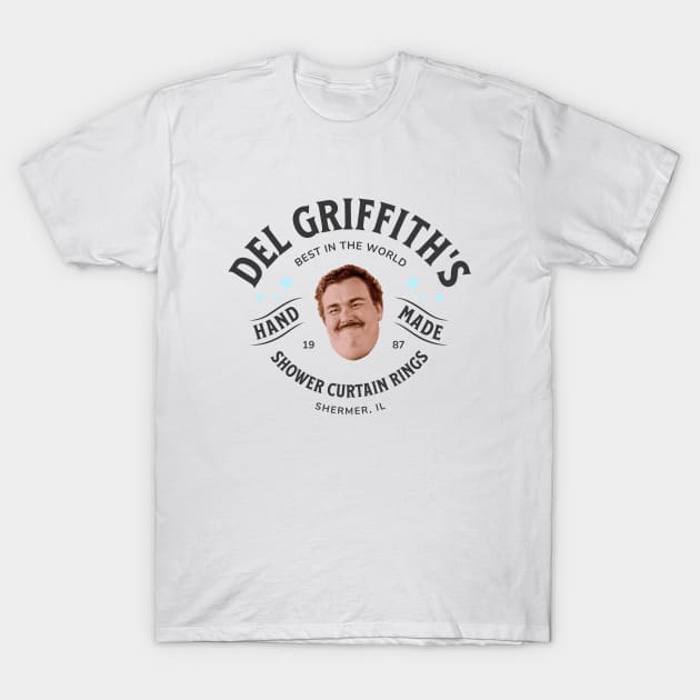 Del Griffith's Shower Curtain Rings - Shermer, IL 1987 T-Shirt by BodinStreet